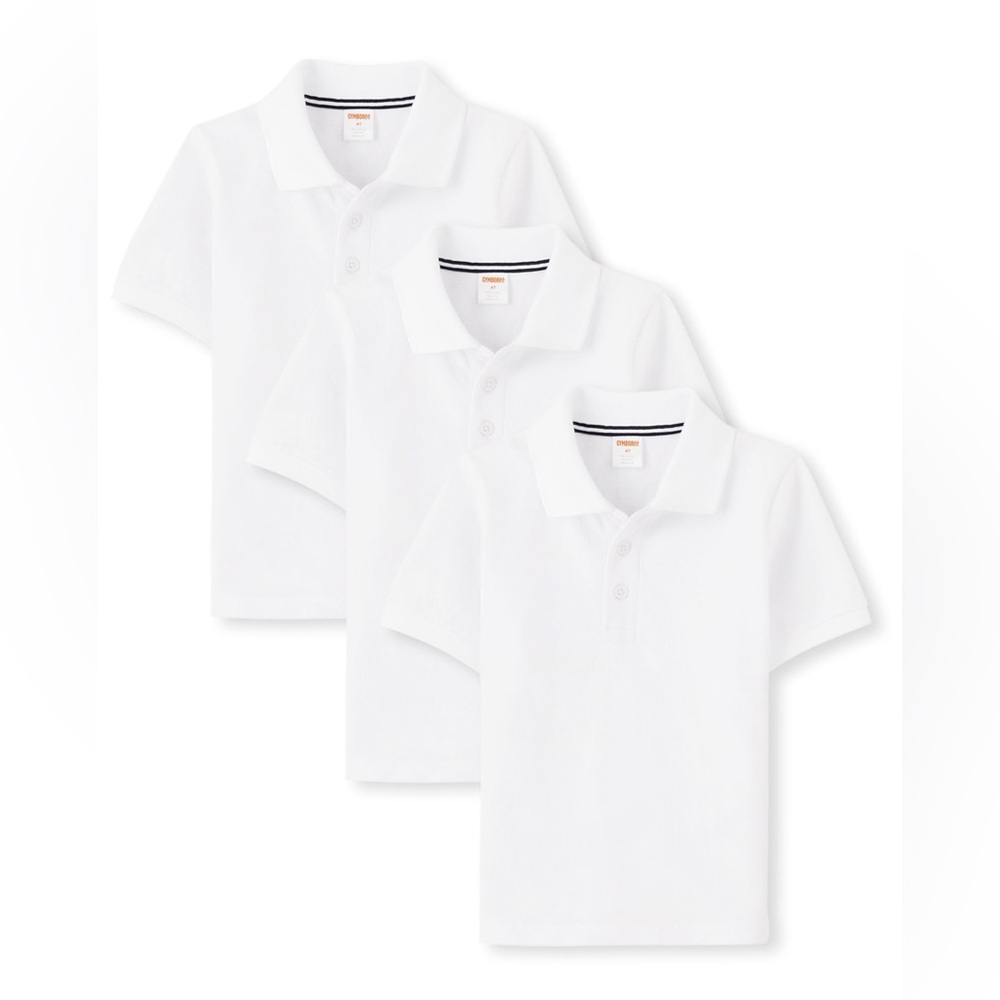 nwt Gymboree 3-Pack Short Sleeve Polo Shirt Boys And Toddler 3 Years 3T White